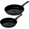 Tefal Renew On Ceramic Frying Pan Set 24cm + 28cm Black
