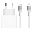 Apple Chargeur USB-C 20 W + Câble Lightning 1,5 m Nylon Blanc