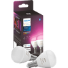 Philips Hue Luster Spherical Light White and Color E14 2-pack