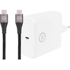 BlueBuilt Power Delivery Oplader 60W Wit + Usb C Kabel Nylon Zwart 1,5m