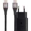 Samsung Chargeur Super Fast Charging 25 W + BlueBuilt Câble USB-C vers USB-C 1,5 m Nylon