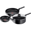 Tefal Hard Titanium Pro Frying Pan Set 24cm + 28cm + High-sided Skillet 28cm