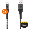 BlueBuilt USB-A to USB-C Cable 1.5m Kevlar Black Duo Pack