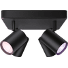 WiZ 4 spots Imageo vierkant - Gekleurd en Wit licht - GU10 - zwart