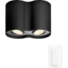 Philips Hue Pillar Spot Monté en Surface White Ambiance - Noir - 2 spots + Variateur
