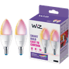 WiZ Kaarslamp - Wit en Gekleurd Licht - E14 - 2-pack