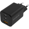 BlueBuilt Power Delivery + Quick Charge Charger with 3 USB Ports 65W Black