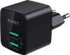 Aukey Usb A Home Charger with 2 Ports 4,8A Black