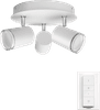 Philips Hue Adore Spot Monté en Surface pour Salle de Bains White Ambiance 3 Spots Blanc Rond + Variateur