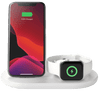 Belkin 3-en-1 Chargeur Sans Fil 7,5 W avec Support et Chargeur Apple Watch Blanc