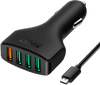 Aukey Chargeur de voiture 4 USB 3.0 Quick Charge 2 A Noir