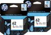 HP 62 Cartouches Couleur Lot de 2