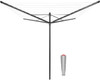 Brabantia Lift-O-Matic Séchoir Parapluie 50 Mètres + Ancrage
