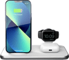 ZENS 3-en-1 Chargeur Sans Fil 10 W avec Support et Chargeur Apple Watch Blanc