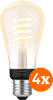 Philips Hue Ampoule à Filament White Ambiance Edison E27 Lot de 4