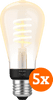 Philips Hue Filament Light White Ambiance Edison E27 5-pack