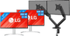 LG 27UP83AK-W Lot de 2 + BlueBuilt Bras d'Écran PC Vérin Mécanique pour 2 Écrans