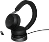 Jabra Evolve2 MS TEAMS 75 Casque de bureau Sans Fil USB-A Noir avec Support de Charge
