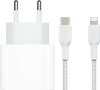 Apple Usb C Oplader 18W + Belkin Lightning Kabel 1m Wit Nylon