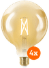 WiZ Ampoule à Filament Connectée Globe XL Lot de 4 - Lumière Blanche Chaude à Lumière Blanche Froide - E27