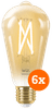 Wiz Smart Filament Light Edison 6-pack - Warm to Cool White Light - E27