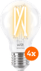 WiZ Ampoule à Filament Connectée Classique Lot de 4 - Lumière Blanche Chaude à Lumière Blanche Froide - E27
