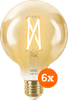 WiZ Ampoule à Filament Connectée Globe Lot de 6 - Lumière Blanche Chaude à Lumière Blanche Froide - E27