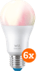 WiZ Smart lamp 6-pack - Gekleurd en Wit Licht - E27