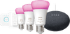 Philips Hue White and Color Starter Pack E27 3-pack + dimmer + Bridge + Google Nest Mini