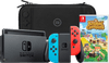 Nintendo Switch Rouge/Bleu + Animal Crossing New Horizons + BlueBuilt Housse de Protection