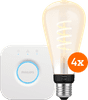 Philips Hue Filament White Ambiance Edison XL Lot de 4 + Bridge