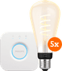 Philips Hue Filament White Ambiance Edison XL 5-Pack + Bridge