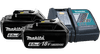 Makita BL1860B LXT 18 V 6,0 Ah Batterie (2x) + Chargeur de Batterie 14,4/18 V DC18RC