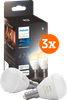 Philips Hue Luster Spherical Light White Ambiance E14 6-pack