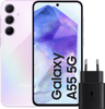 Samsung Galaxy A55 128 Go Rose 5G + Samsung Chargeur Rapide 25 Watts Noir