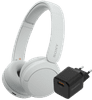 Sony WH-CH520 White + BlueBuilt Quick Charge Charger with USB-A Port 18W Black