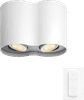 Philips Hue Pillar Spot Monté en Surface White Ambiance - Blanc - 2 spots + Variateur