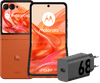Motorola Razr 50 256 Go Orange 5G + Motorola Chargeur 30 W Noir + Câble USB-C 1 m Noir