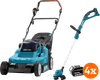 Makita DLM382PT2 incl. 5,0 Ah Accu (2x) + Makita DUR193Z + 5,0 Ah 18V Accu (2x)