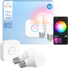 Philips Hue Essential A60 White and Color Kit de Démarrage E27 806 lm Lot de 2 + Bridge