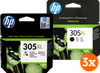 HP 305XL Ink Cartridge 4-Color Bundle (3 units)