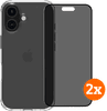 BlueBuilt Protective Back Cover iPhone 16 Transparent + Protège-écran de Confidentialité Lot de 2
