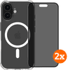 BlueBuilt Protective Cover met MagSafe iPhone 16 + Privacy Screenprotector Duo Pack