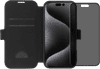 BlueBuilt Apple iPhone 16 Pro Book Case Cuir Noir + Protège-écran avec Filtre de Confidentialité Verre