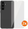 BlueBuilt Samsung Galaxy S24 FE Back Cover Transparant + Screenprotector Glas Duo Pack