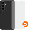 BlueBuilt Samsung Galaxy S25 Back Cover Zwart + Screenprotector Glas Duo Pack