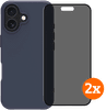 BlueBuilt Protective Back Cover iPhone 17 Bleu + Protège-écran de Confidentialité Lot de 2