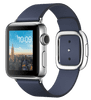 Apple Watch Series 2 38mm Roestvrij Staal/Middernachtblauwe Leren Band Moderne Gesp - S