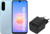 Samsung Galaxy A18 128GB Blauw 4G + BlueBuilt Oplader 30 Watt Zwart