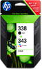 HP 338/343 Cartridge Zwart + Combo Pack 3-Kleuren (SD449EE)